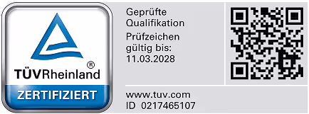 TÜV Rheinland, geprüfte Qualifikation